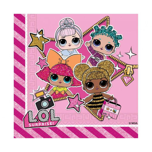 Picture of LOL GLITTERATI NAPKINS 33X33CM - 20 PACK